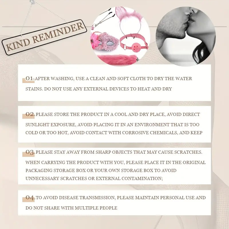 5pcs Coupling Fox Tail Role Playing Anal Plug Mask Ears Hairpin Posterior