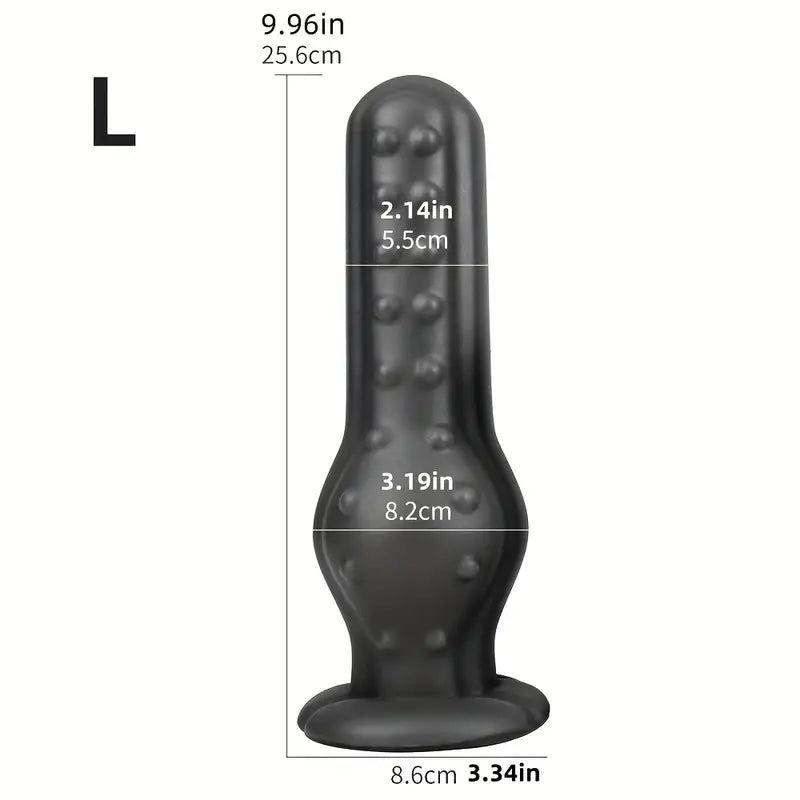 Soft Silicone Butt Plug With Strong Suction Cup Massage Particles For Male