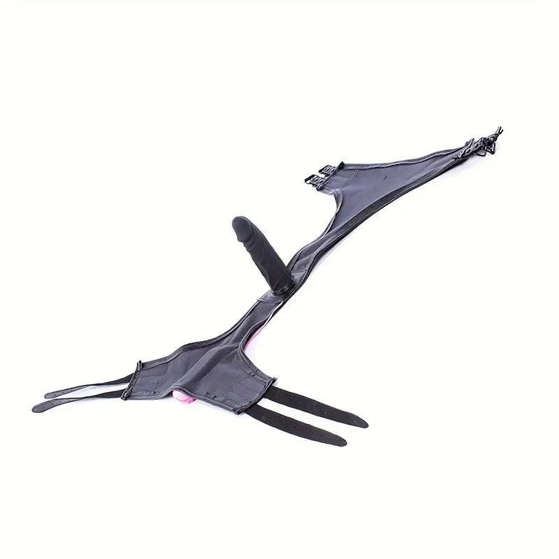 SM Restraint Thick Faux Leather Panties With Silicone Dildo Strap-On