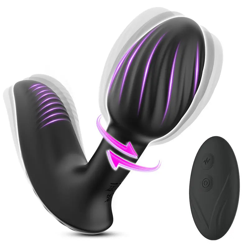 9 Vibrating Rotating Silicone Remote Control Butt Plug For Couples Sex