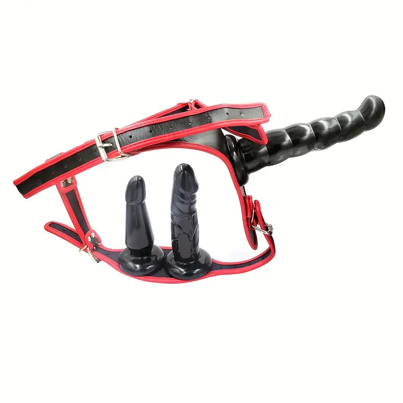3 Removable Dildos Harness Belt Strap-on Dildos For G-spot Butt Plug