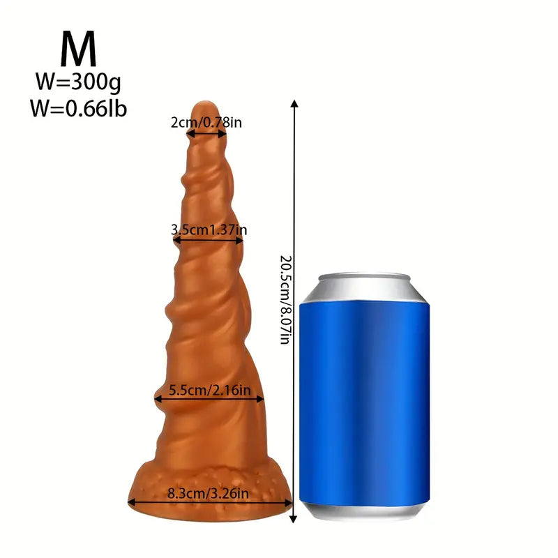 Tapered Thread Silicone Butt Plug With Suction Cup Texture Stimulation