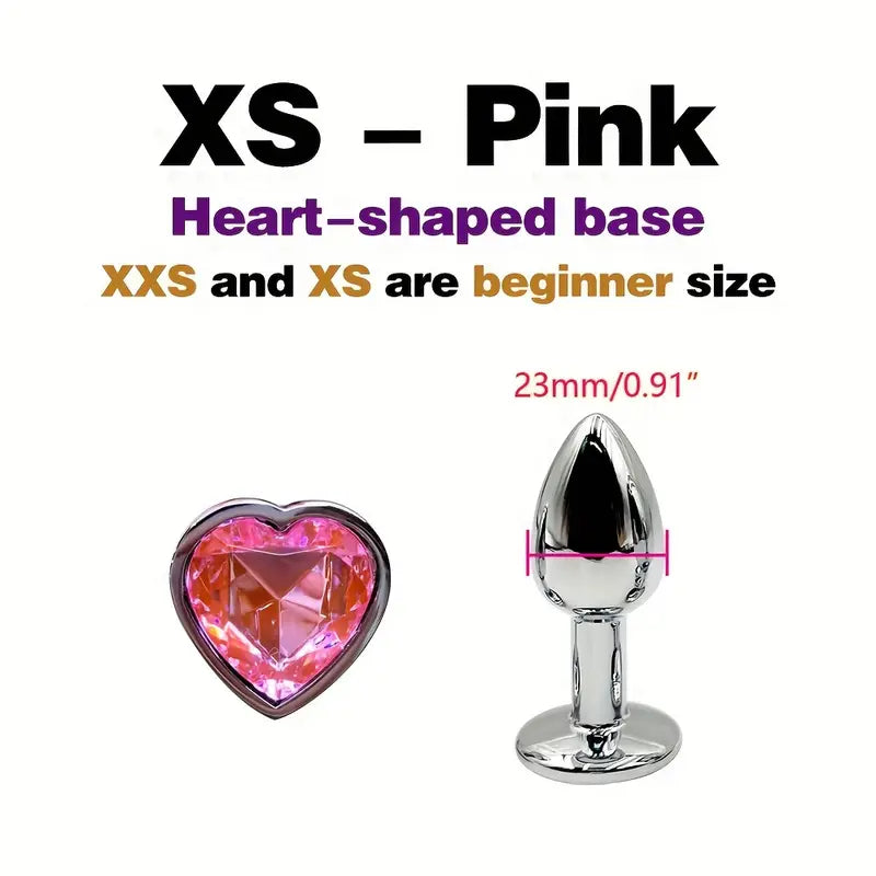 BDSM Metal Anal Plug With Gem Base For Beginner To Expert G-spot