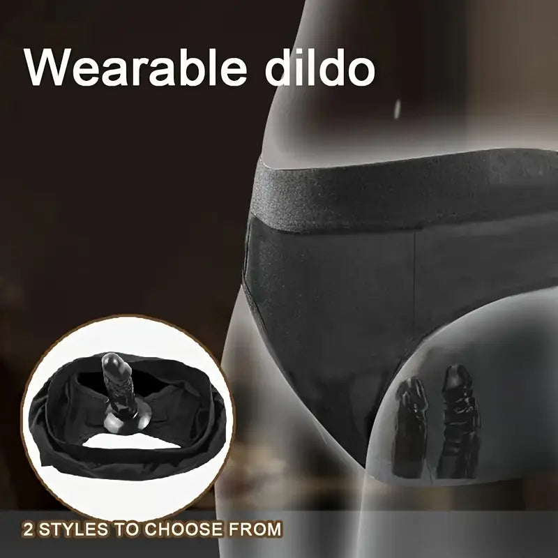 2 Styles Concealed Fun Wearable Dildo Comfortable Soft Elastic Pants