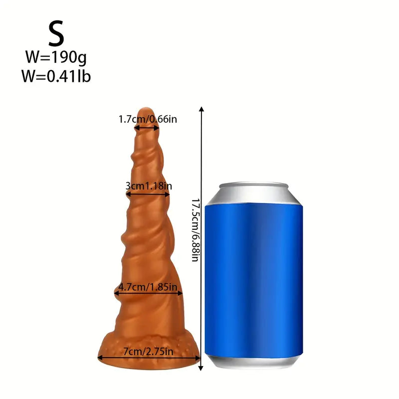 Tapered Thread Silicone Butt Plug With Suction Cup Texture Stimulation