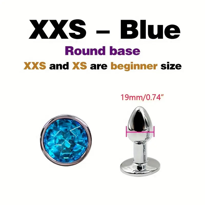 BDSM Metal Anal Plug With Gem Base For Beginner To Expert G-spot