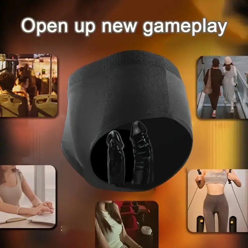 2 Styles Concealed Fun Wearable Dildo Comfortable Soft Elastic Pants