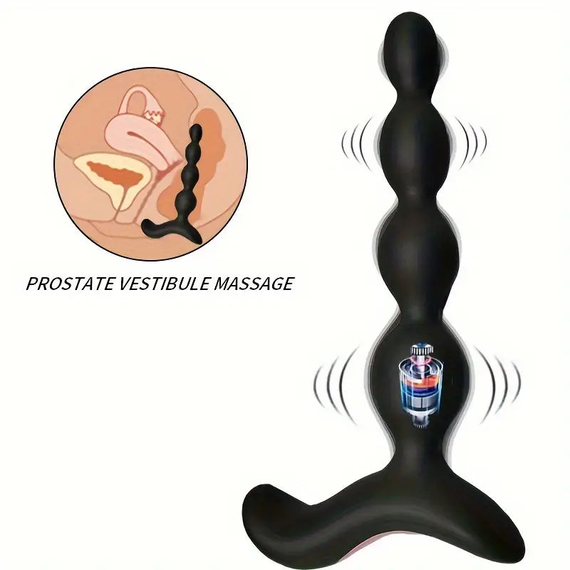 Vaginal G-spot Deep Stimulation Vibrating Beads Butt Plug Sex Stimulator