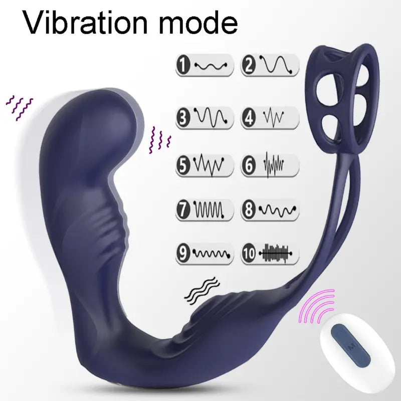 Portable Masturbator Anal Plug Vibrating Prostate Massager Butt Plug