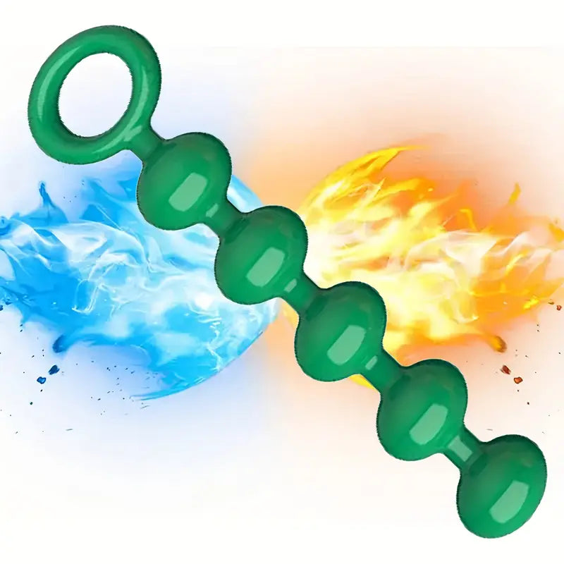 Silicone Anal Bead With 5 Balls Green Butt Plug Anal Sex Toy Pull Ring Silicone Anal Bead With 5 Balls Green Butt Plug Anal Sex Toy Pull Ring