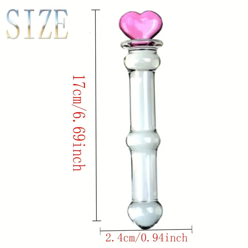 Glass Double-Ended Dildo G-Spot Stimulation Butt Plug Pleasure Wand