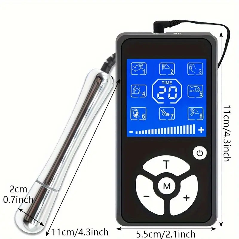 Electric Shock Metal Beads Design Anal Plug Dual Electrodes Anal Massager