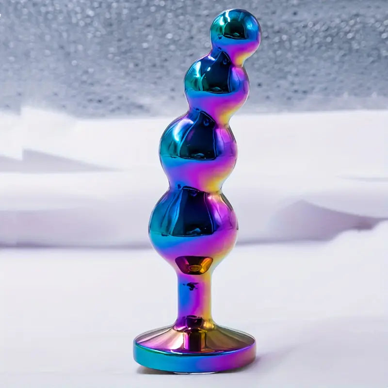 Iridescent Metal Butt Plug High Aesthetic Value Adult Sex Toy