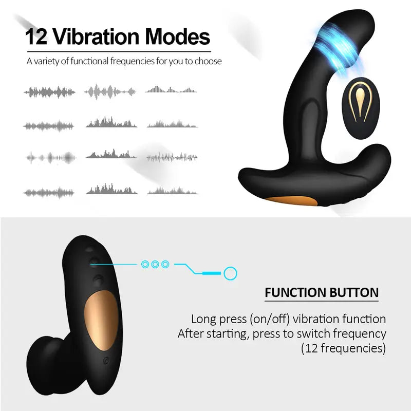 Thrusting Vibrating Butt Plug Anal Vibrator Sex Toy For Women Dildo