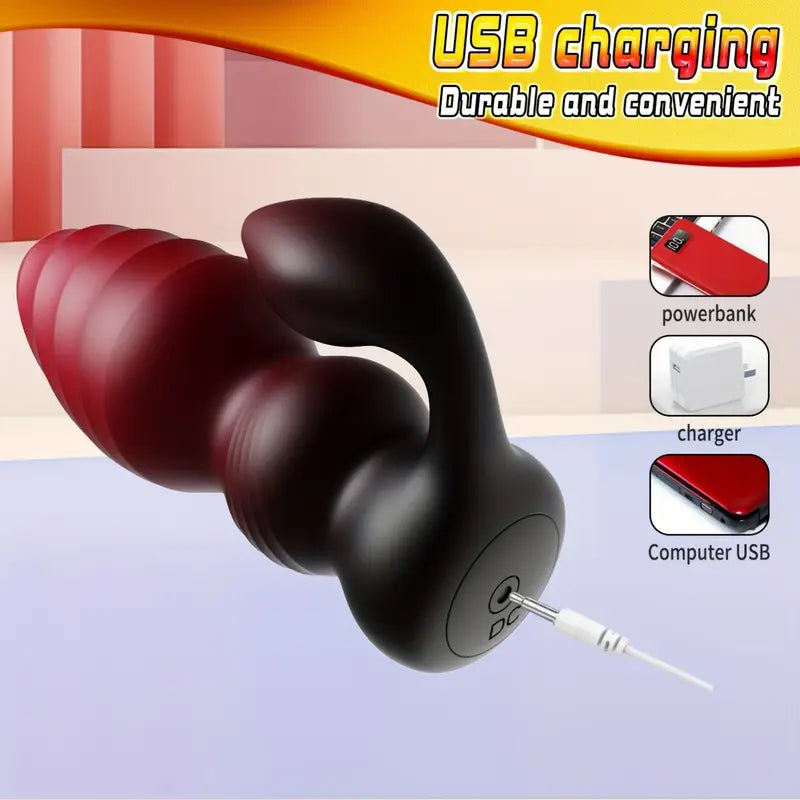 Dual Vibration Motor 7 Frequency Double Earthquake Anal Butt Plug