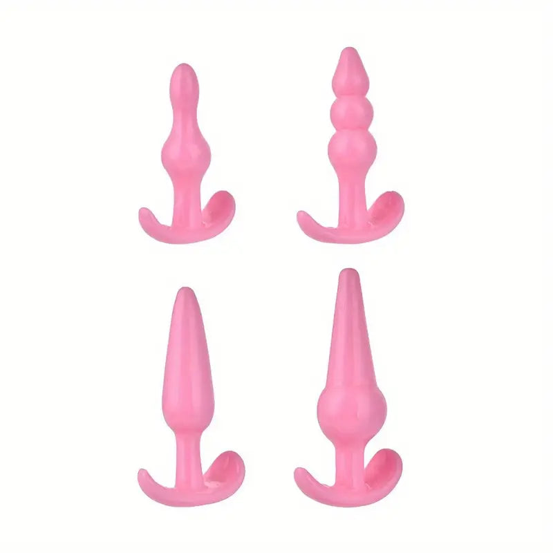 Pack of 4 Butt Plugs Training Set For Beginners Users With Sex Toys