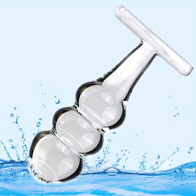 Crystal Glass Anal Plug Clear Glass G-spot Massager Anal Expander