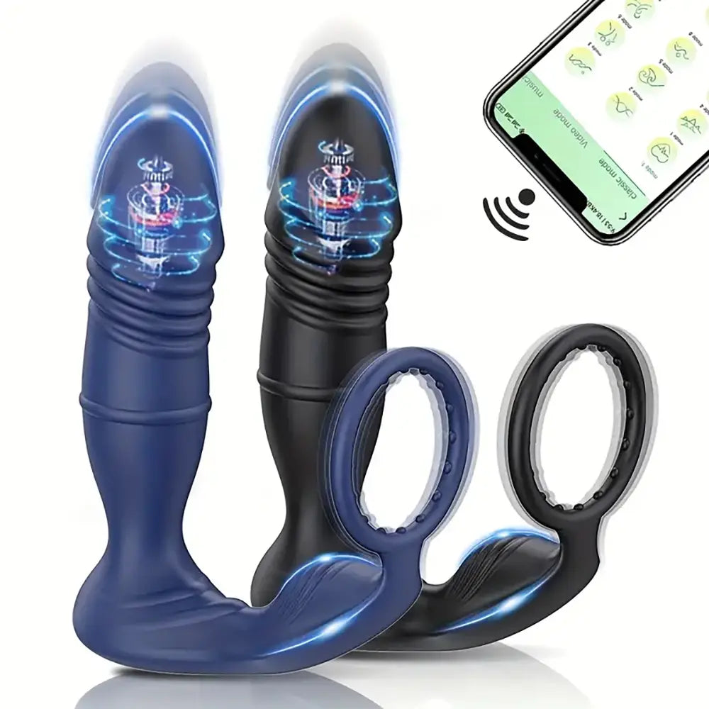 Electric Retractable Anal Plug With App Remote Control Prostate Massager