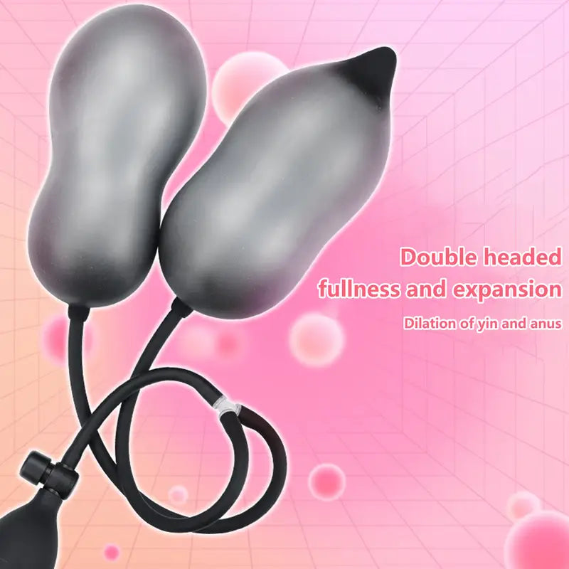 Body-Safe Silicone Inflatable Anal Plug With Quick Release Valve Butt Toy