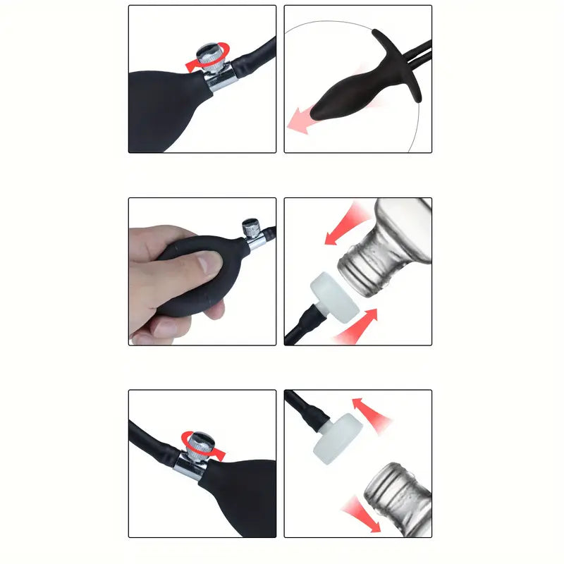 Silicone Inflatable Anal Plug Anal Enema Cleaner Anal Dilator Sex Toy