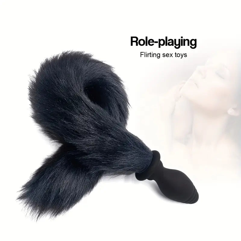 Unisex Controllable Vibrating Anal Plug Tail Detachable Role Playing Sex Toy