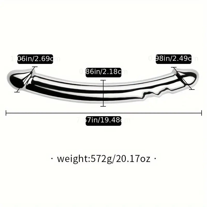 Metal Anal Butt Plug Double Head Dildo Realistic Penis G-spot Stimulator