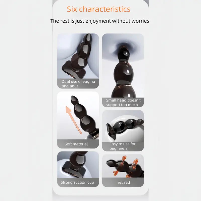 Cylinder SM Anal Plug Hand Washable Anal Beads Accessories