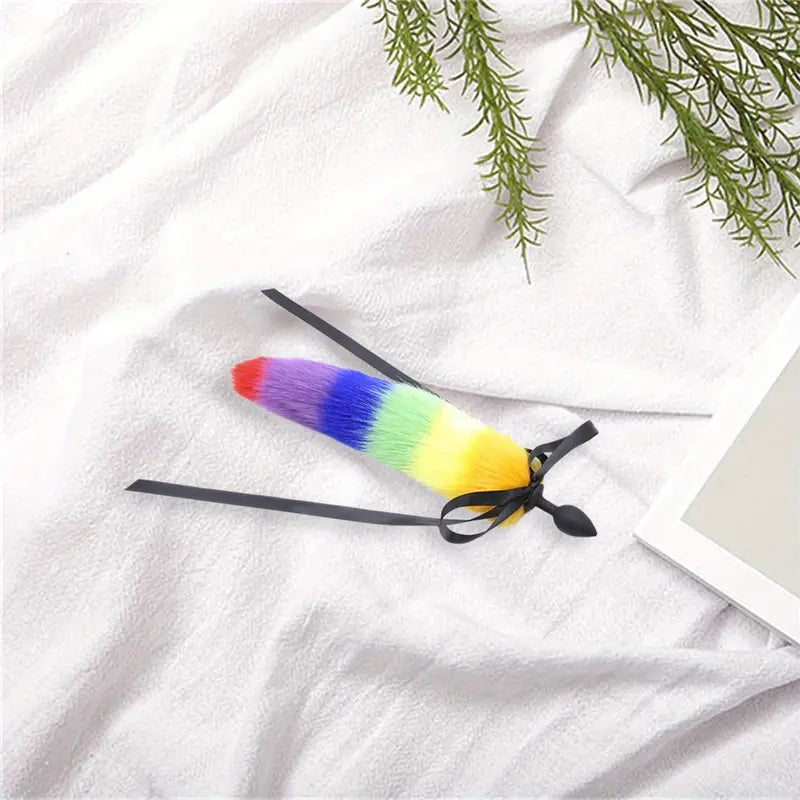 Anal Plug with Faux Tail Cosplay Silicone Butt Plug Adult Toy For Women