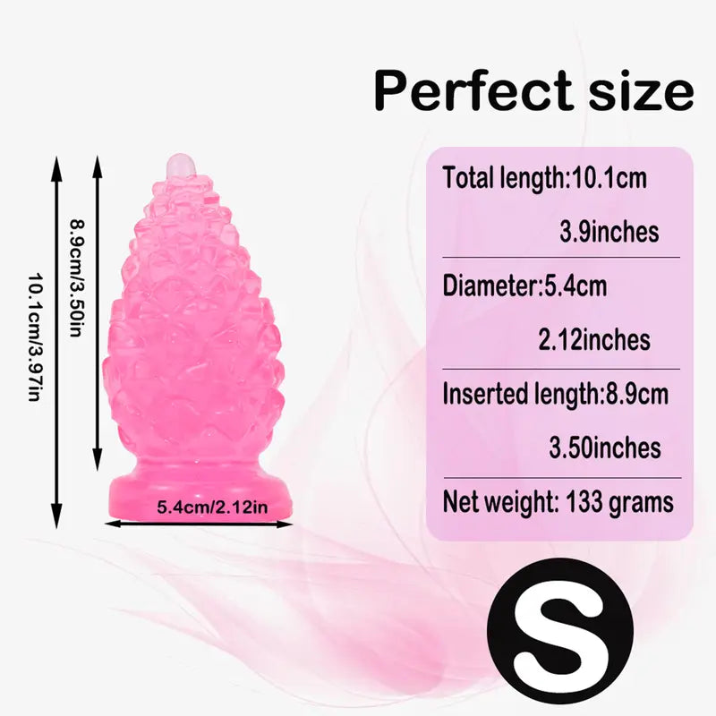 Silicone Pine Cone Shaped Butt Plug Anal Training Toy G Spot Stimulator