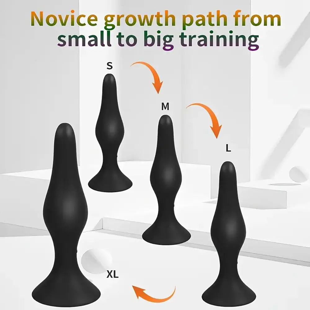 4pcs Unisex Silicone Anal Training Set Soft Anal Sex Trainer Butt Plug