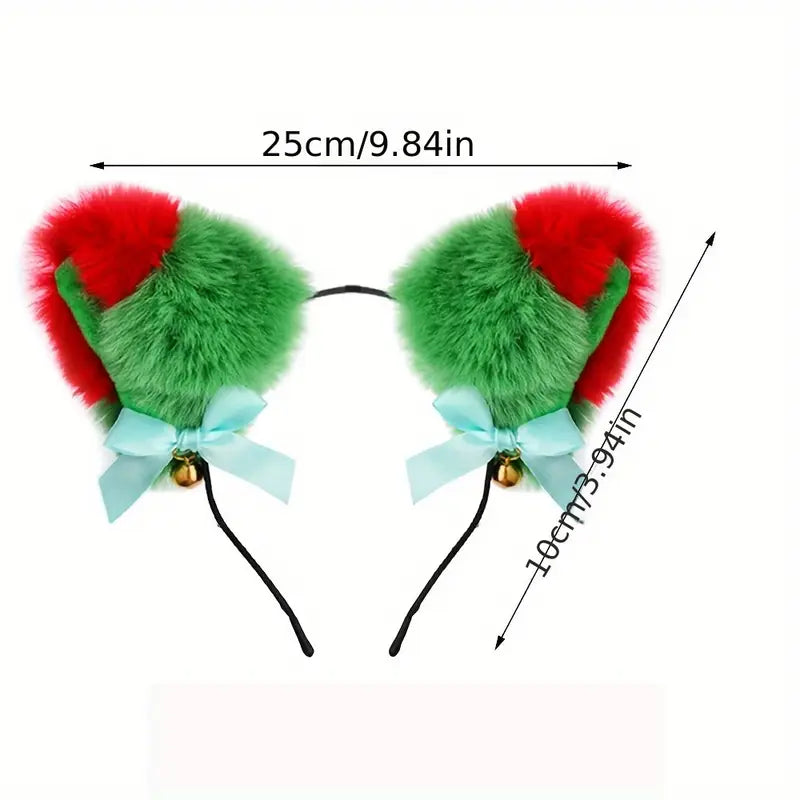 Christmas Style SM Roleplay Set Red Green Furry Ears Tai Anal Plug
