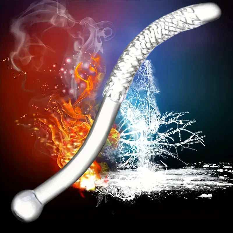 10.04in Crystal Glass Pleasure Wand Glass Dildo Crystal Double-Ended Penis