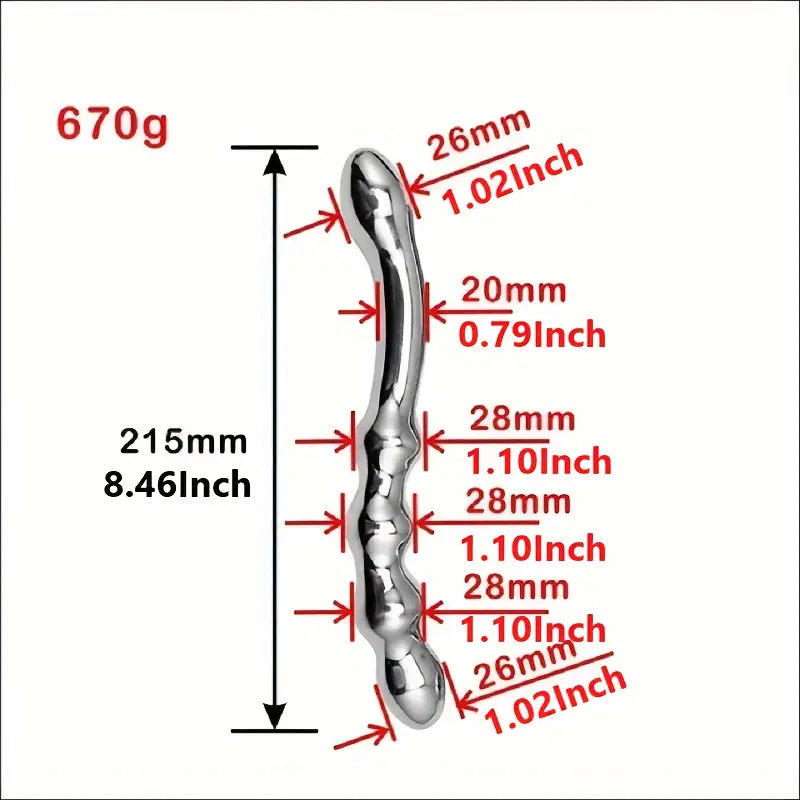 Stainless Steel Double Heads G Spot Prostate Massage Metal Anal Beads