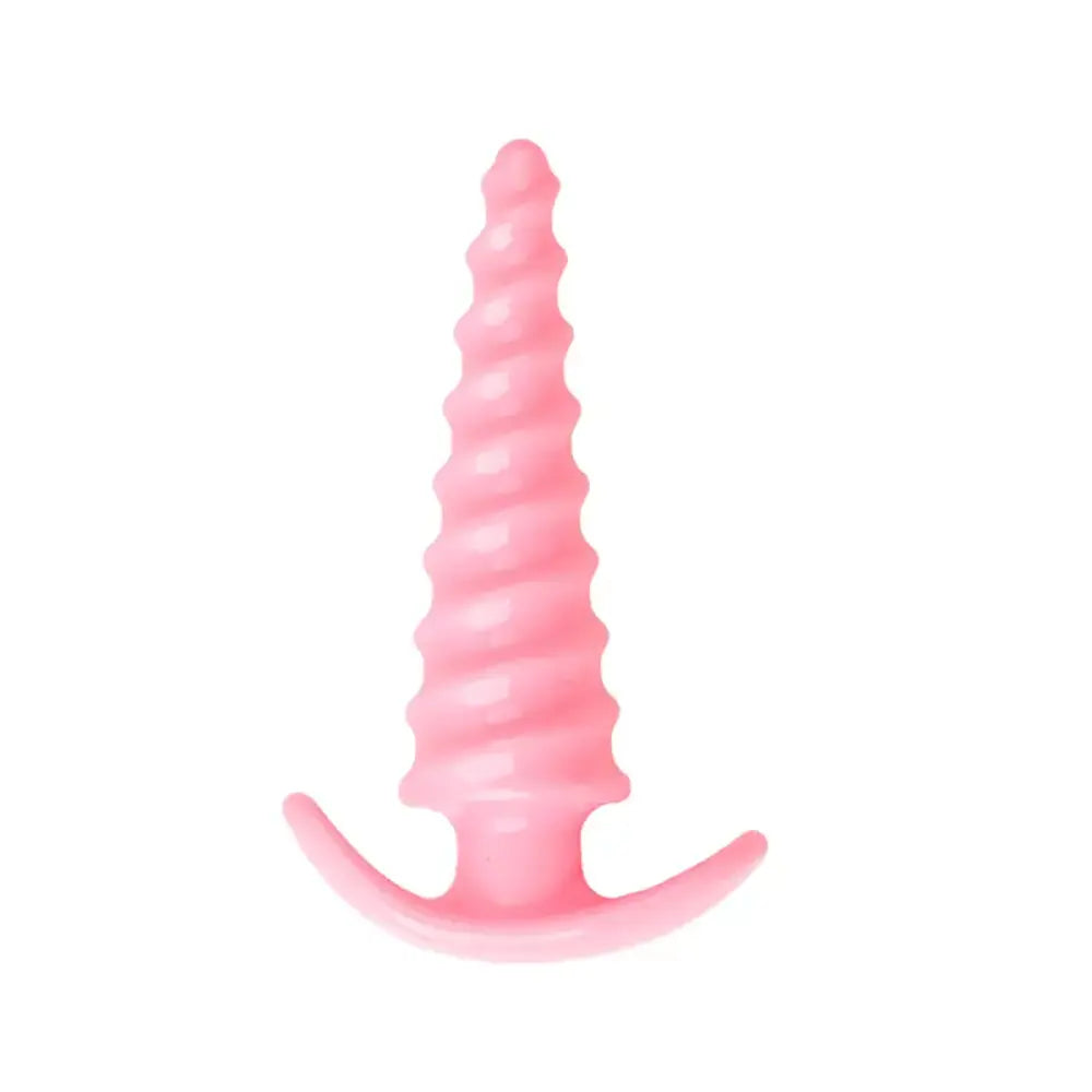 Spiral Butt Plug Anal Trainer G Spot Stimulator With Pull Handle