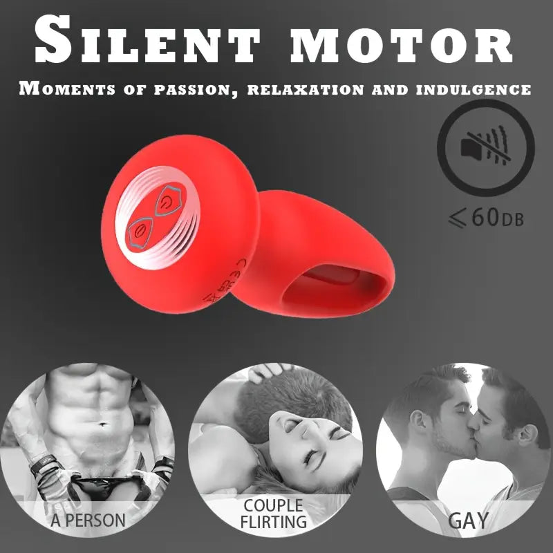 Red Silicone Prostate Massager Vibrating Anal Plug Rechargeable Wearable