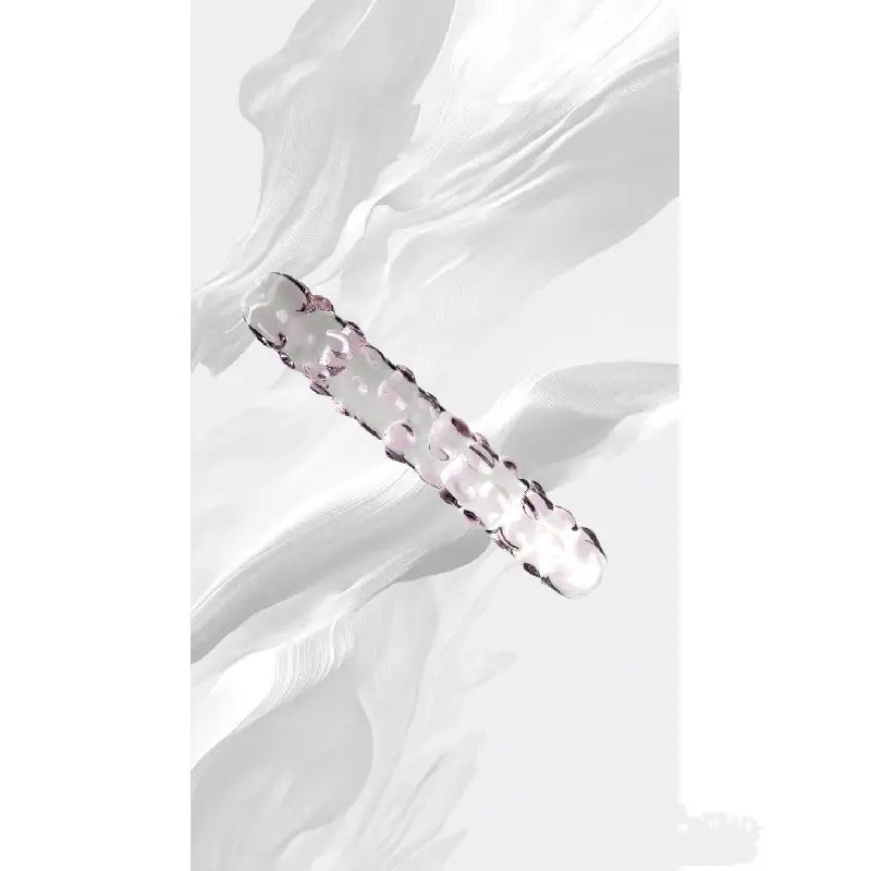 Unisex Transparent Spiked Glass Butt Plug With Geometric Bubbles Design