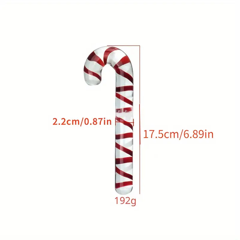 Tea Color Christmas Tree Cane Shape Transparent Glass Anal Plug