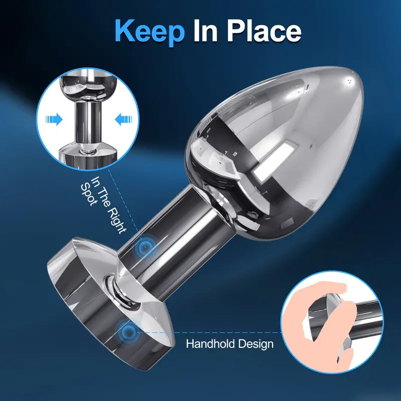 Remote-Controlled Vibrating Metal Anal Plug Couples Flirting Adult Sex Toy
