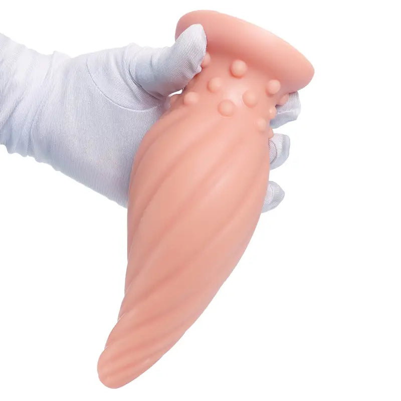 New Apricot-Colored Special Spiral Cone Anal Plug Novel Anal Toy