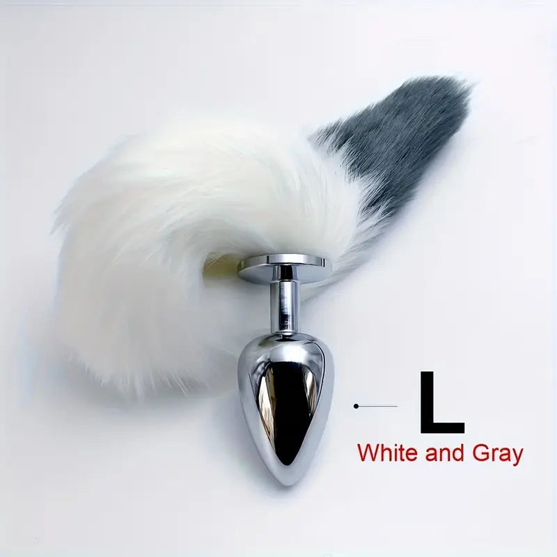 BDSM Five Sizes Faux-Fur Dog Tail Anal Plugs For Role-Playing Games