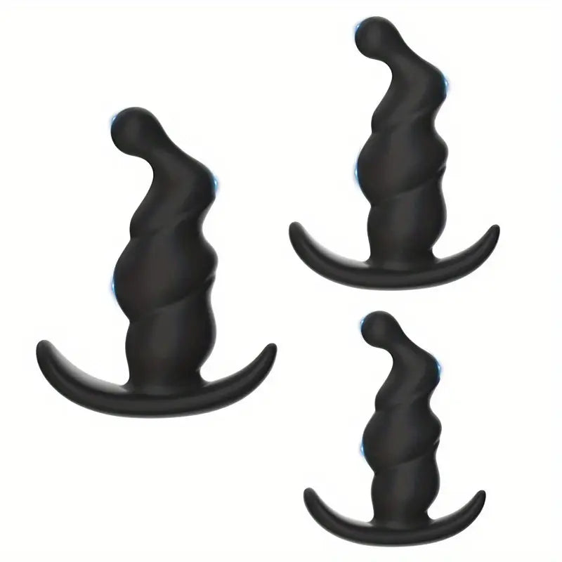 3pcs Unisex Soft Silicone Anchor Shaped Comfy Erogenous Anal Plugs