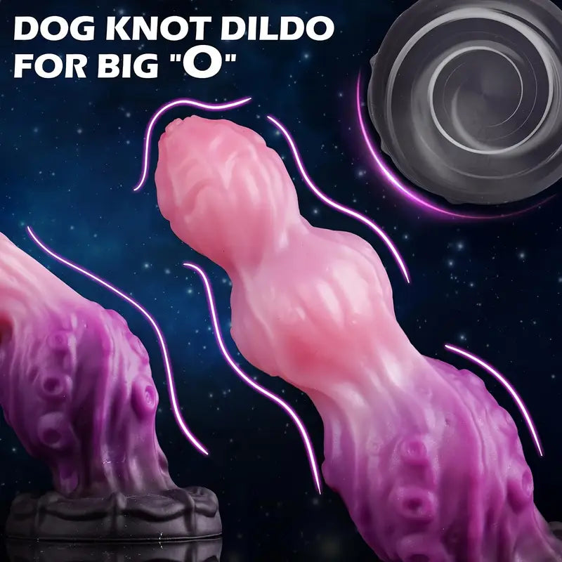 Purple Swirls Liquid Silicone Tentacle Anal Plug Fantasy Knot Dildo