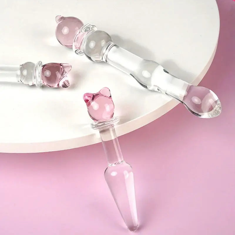 Elegant Glass Wand Massager Waterproof Reusable Anal Toy For Women