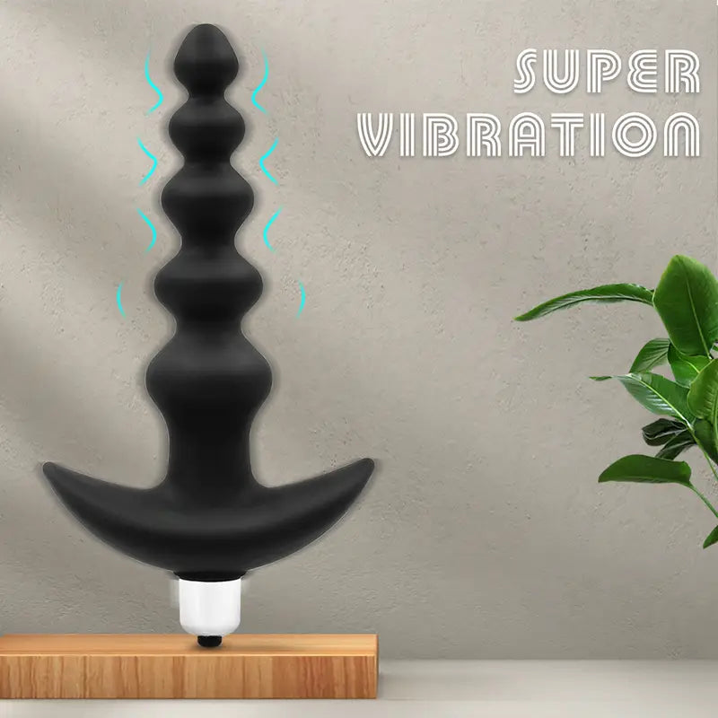Butt Plug Flexible Silicone Graduated Design Vibrating Anal Beads