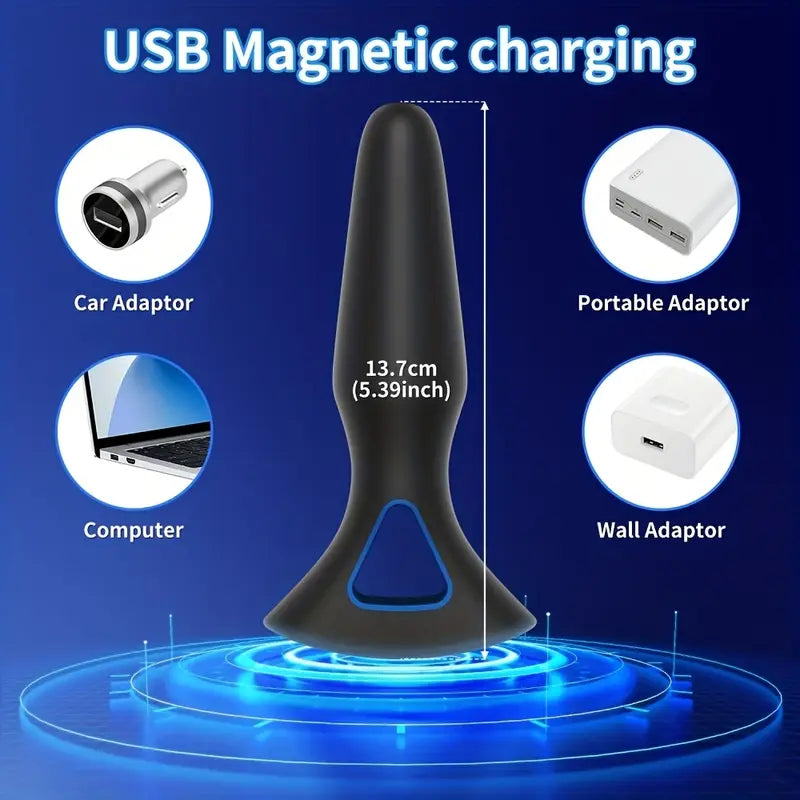 Silicone Anal Vibrator Compact Prostate Massager With 10 Vibration Modes