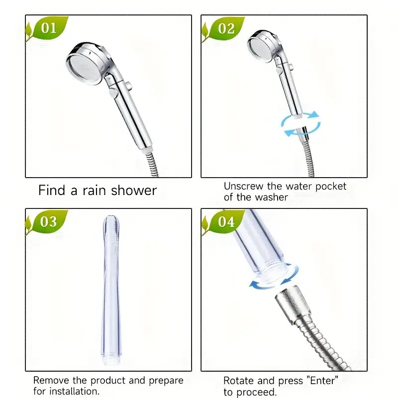 7-Hole Handheld Showerhead Enema Douche Transparent Floor Mount Design