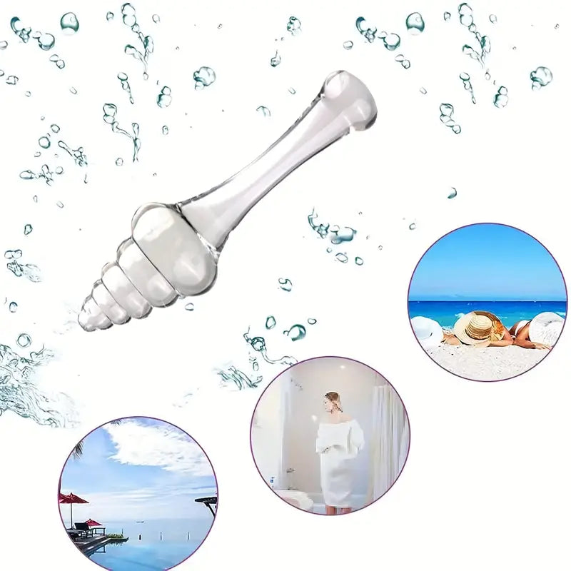 7.68in Crystal Glass Wand Dildo Penis Threaded Glass Fairy Wand Anal Beads