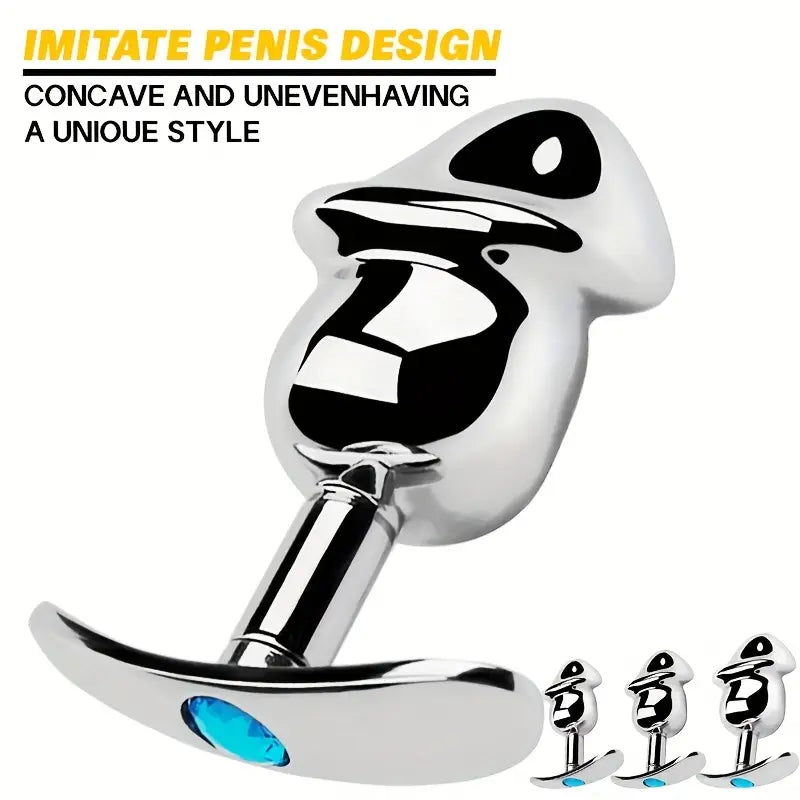 Aluminum Alloy Anal Plug Washable G-Point Dilator with Jewel Base