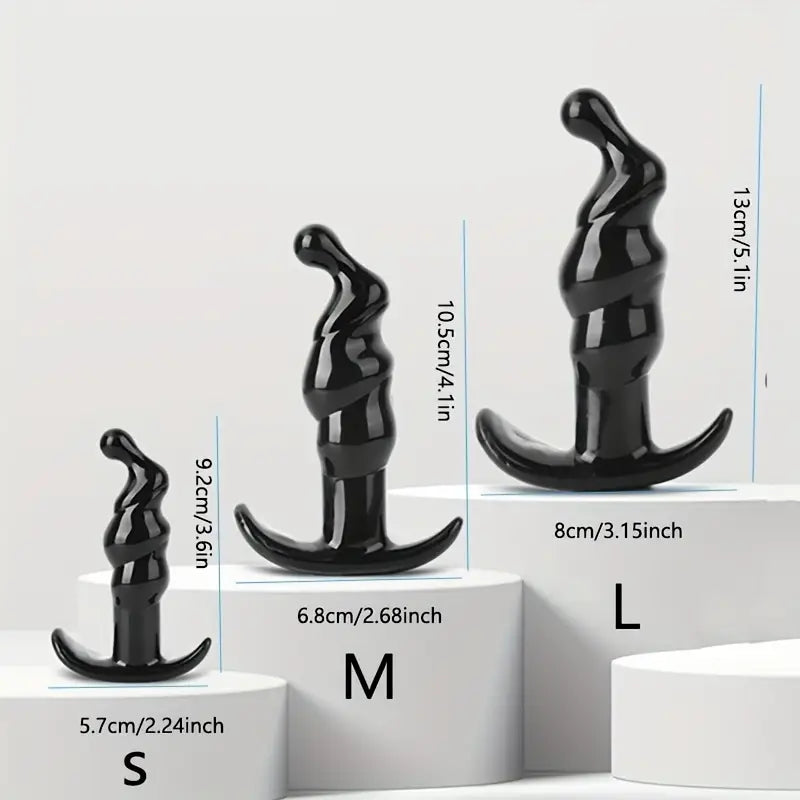Anal Plug Shape Simulation of Spiral Shape Dildo G-spot Butt Plug Adult Toy
