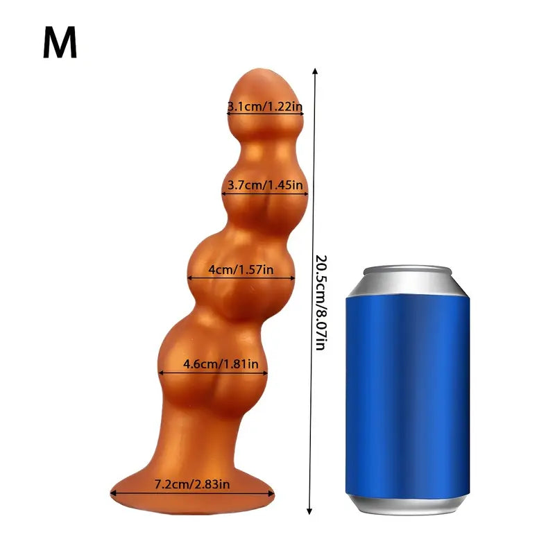 Liquid Silicone Muscle Bead Long Thick Butt Plug For G-Spot Sex